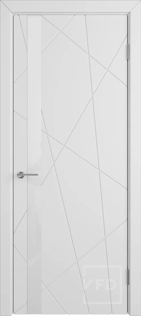Дверь VFD Флитта, эмаль белая, лакобель белый