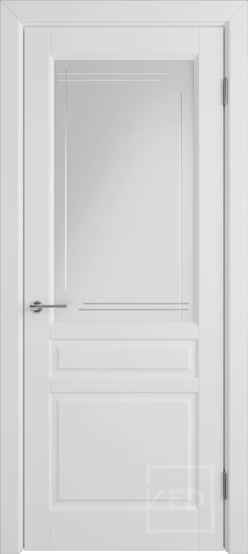 Дверь VFD Стокгольм, эмаль белая, кристалл линия